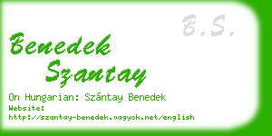 benedek szantay business card